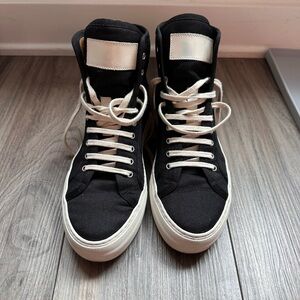 Common Projects Black and White High-Top Sneakers